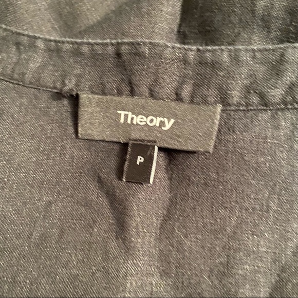 Theory Collarless Minitive Linen Top/Jacket - Picture 5 of 8